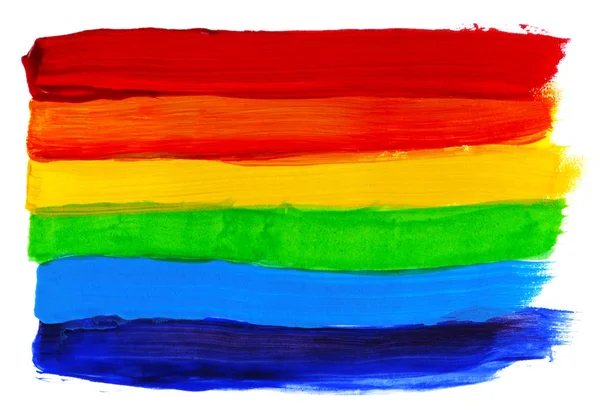 Abstrato acrílico pintado à mão fundo. Bandeira do arco-íris aquarela. Símbolo de lgbt, paz e orgulho . — Fotografia de Stock