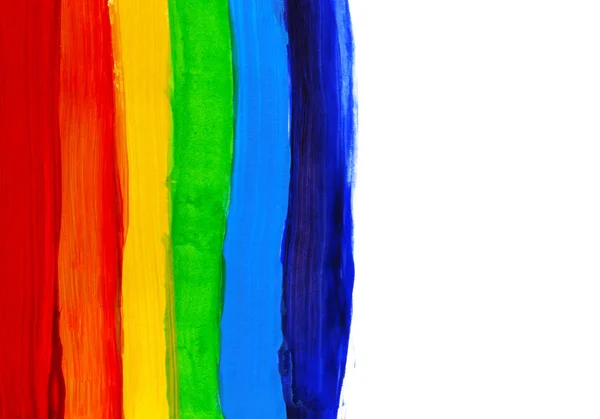 Abstracte acryl handgeschilderde achtergrond. Aquarel Regenboogvlag. Symbool van lgbt, vrede en trots. — Stockfoto