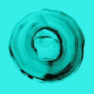 Daire akrilik ve arka plan boyalı suluboya soyut.