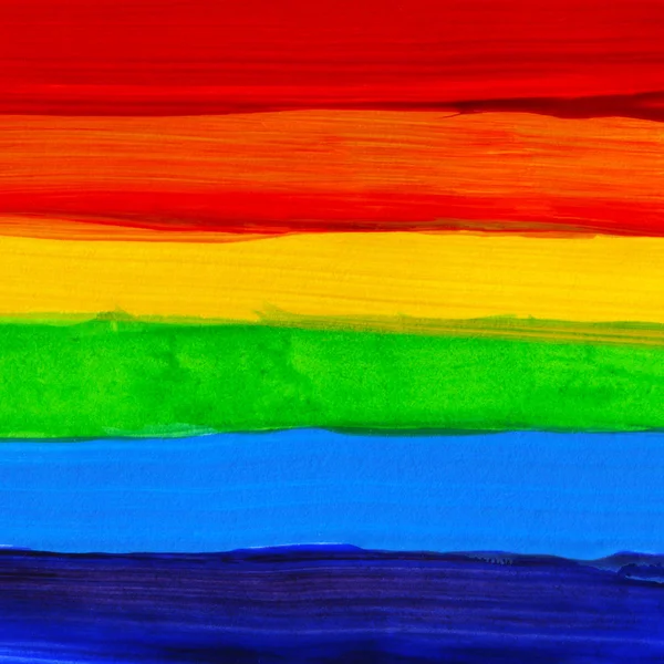 Abstract acrylic hand painted background. Watercolor rainbow flag. Symbol of lgbt, peace and pride. — Stock Photo, Image