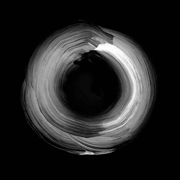 추상 반지 검은색과 흰색 배경에 그려진된 아크릴 소용돌이 배경. — 스톡 사진