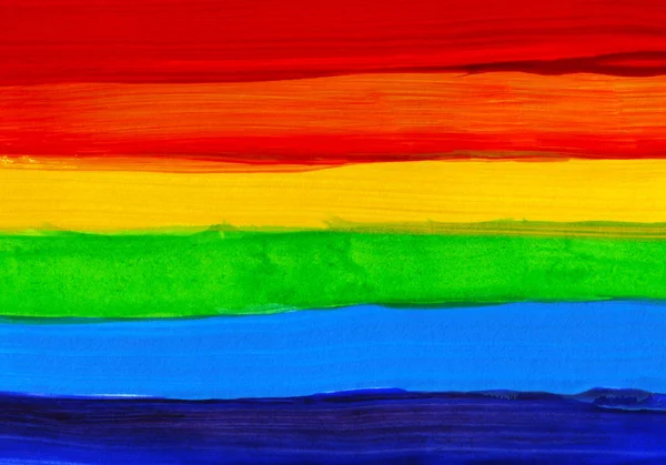 Soyut akrilik el arka plan boyalı. Sulu boya gökkuşağı bayrağı. Lgbt, barış ve gurur sembolü.