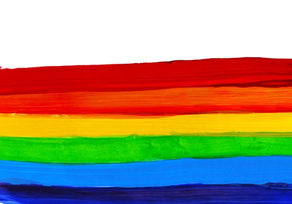 Fondo pintado a mano acrílico abstracto. Bandera arcoíris acuarela. Símbolo de lgbt, paz y orgullo . —  Fotos de Stock