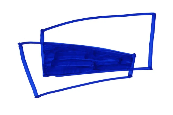 Parla Acquerello Bolla Blu Elemento Design Disegnato Con Marcatore Blu — Foto Stock