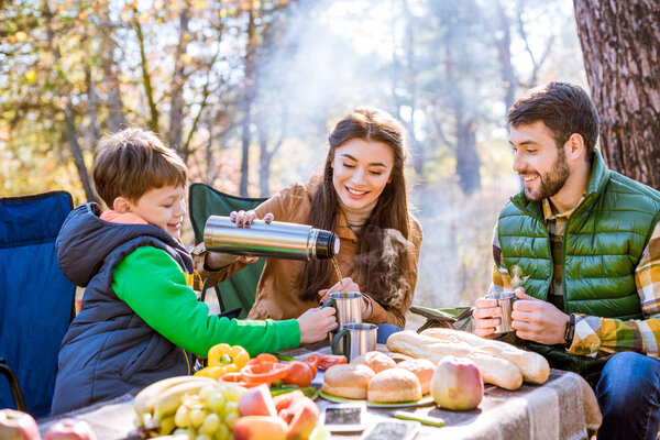 Happy family on picnic