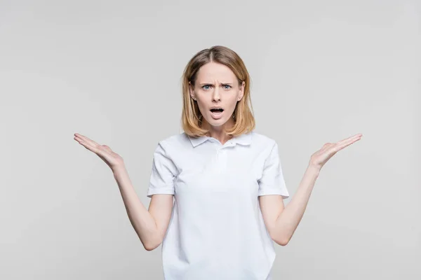 Emotional shocked woman — Stock Photo, Image