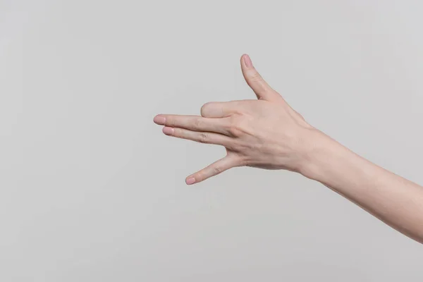 Рука с собачьим жестом — стоковое фото