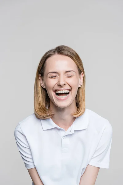 Mulher rindo bonita — Fotografia de Stock