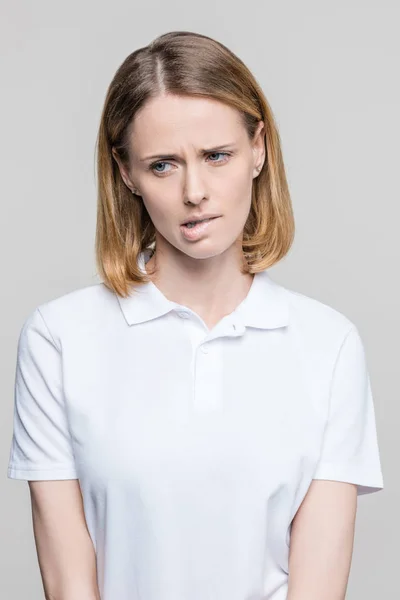 Attractive stressed woman — Stock Photo