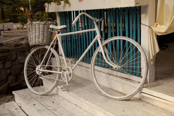 Bicicleta con cesta de flores — Foto de Stock