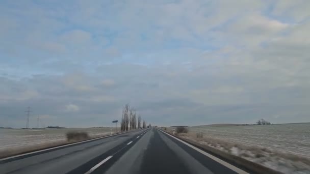 Winter road in the Czech Republic. — Stock Video