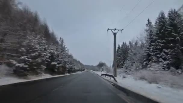 Strada invernale nella Repubblica Ceca . — Video Stock