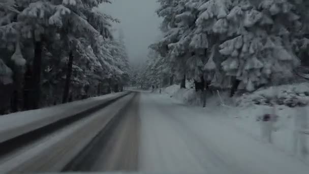 Δρόμος Χειμώνας στην Τσεχία. — Αρχείο Βίντεο