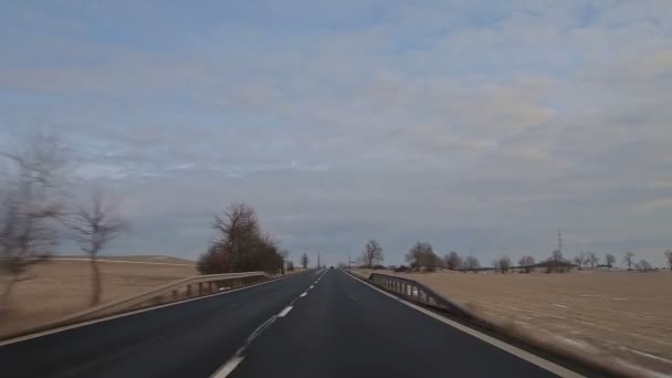 Camino de invierno en la República Checa . — Vídeo de stock