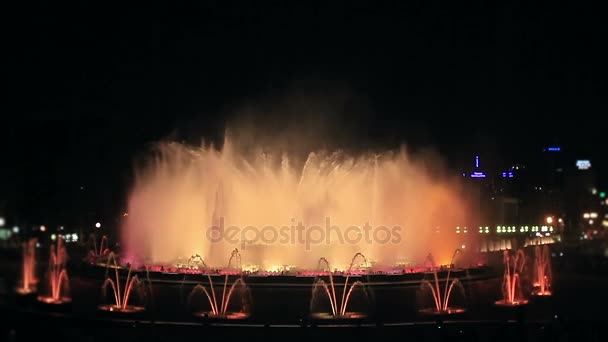 Singende Springbrunnen, barcelona — Stockvideo