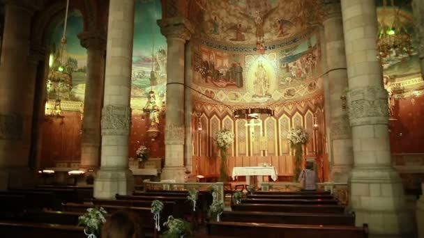 Templo igreja interior — Vídeo de Stock