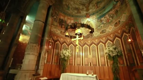 Tibidabo Tempel kerk interieur — Stockvideo