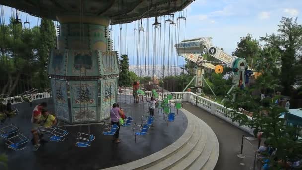 Amusement park Carousel — Stock Video