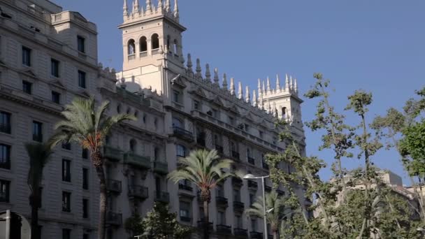 Stadsarchitectuur van Barcelona — Stockvideo