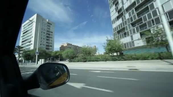 Giro in taxi per Barcellona — Video Stock