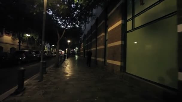 Bezienswaardigheden van Barcelona avond — Stockvideo