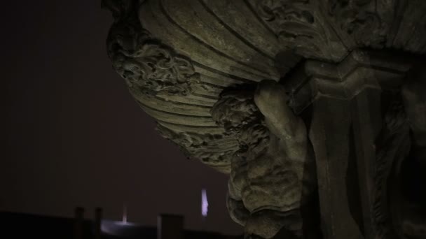 布拉格旧，雕塑的雕像 — 图库视频影像