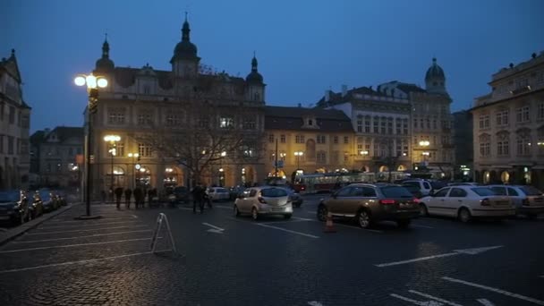 Vista noturna de Praga — Vídeo de Stock