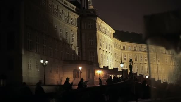 Vista noturna de Praga — Vídeo de Stock