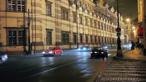 Widok nocy Pragi — Wideo stockowe