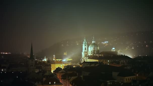 Night view of Prague — Stock Video