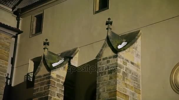 Prag kyrka i vinter — Stockvideo