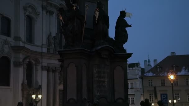 Estatua de la antigua Praga, escultura — Vídeos de Stock