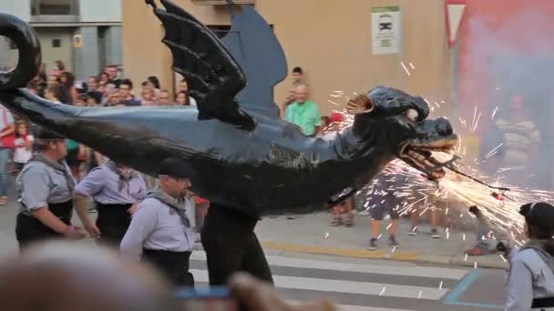 Ежегодный фестиваль Vilafranca del Penedes — стоковое видео