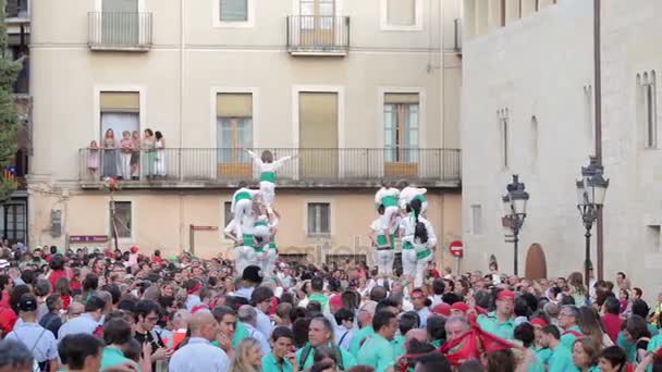 Ежегодный фестиваль Vilafranca del Penedes — стоковое видео