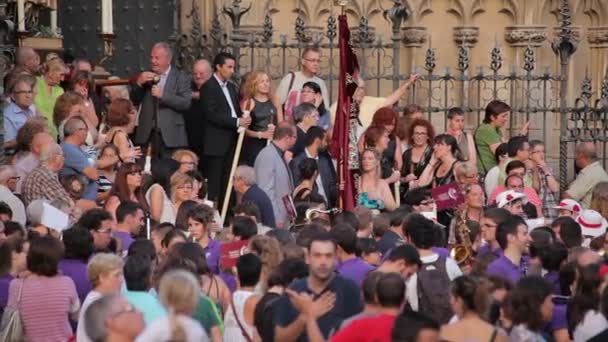 Festival jährliche vilafranca del penedes — Stockvideo