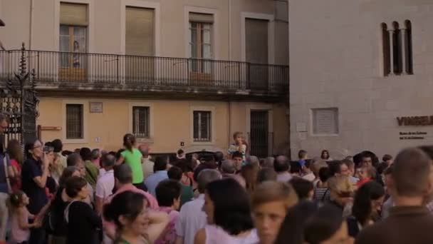 Ежегодный фестиваль Vilafranca del Penedes — стоковое видео