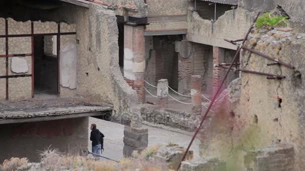 Руины Геркуланума, Италия — стоковое видео