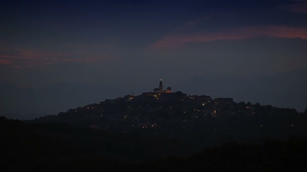 El paisaje nocturno de Italia — Vídeo de stock