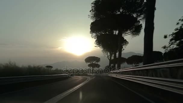 Akşam road, İtalya. — Stok video