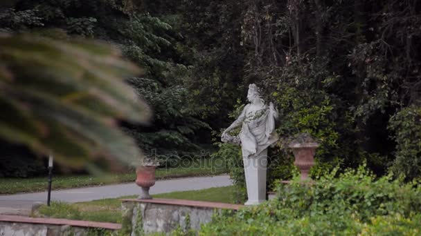 Statyer och skulpturer beläget i parken Della Reggia di Caserta — Stockvideo