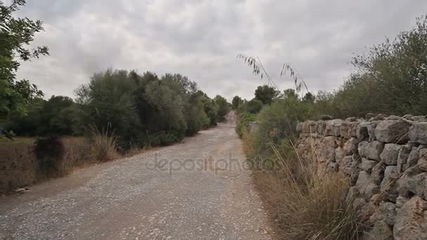 Farms in the suburbs of Cala Mendia Rural roads among farms, fields and gardens. — Stock Video