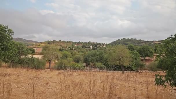 Boerderijen in de buitenwijken van Cala Mendia — Stockvideo