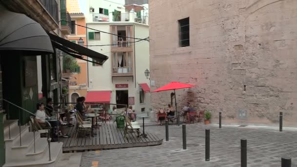 Palma de mallorca, Cafés im Freien — Stockvideo
