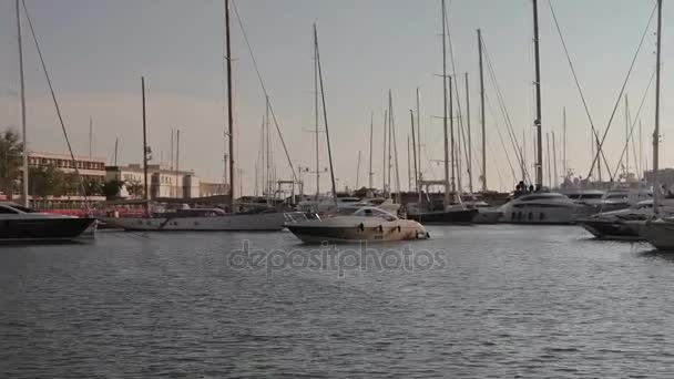 Terraplén, estacionamiento de yates Palma de Mallorca — Vídeo de stock