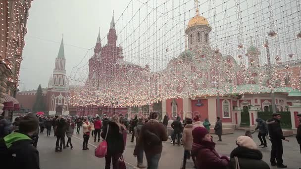 Weihnachten und Neujahr in Moskau — Stockvideo