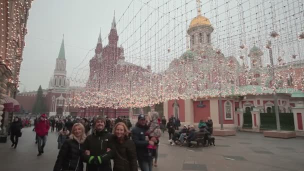 Kerstmis en Nieuwjaar in Moskou — Stockvideo