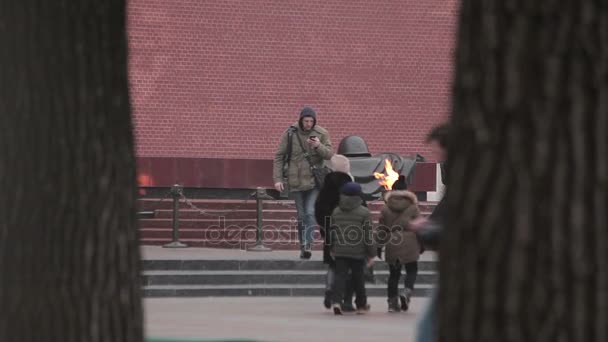 Graf van onbekende soldaten in Moskou — Stockvideo