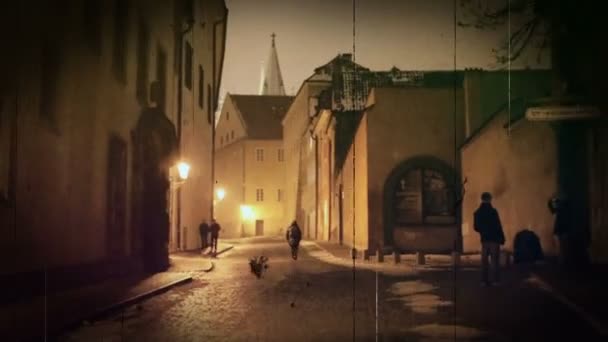 Старый кинотеатр в Праге . — стоковое видео
