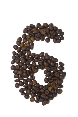 kahve çekirdekleri bir sayı 6 şeklinde
