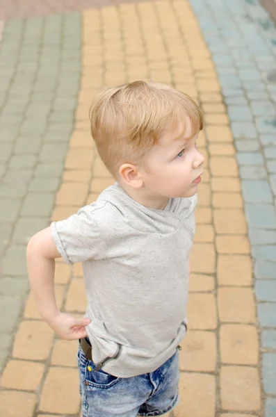 Niño pequeño se está divirtiendo en el parque —  Fotos de Stock